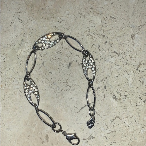 Swarovski Jewelry - Swarovski silver chain link bracelet with crystals